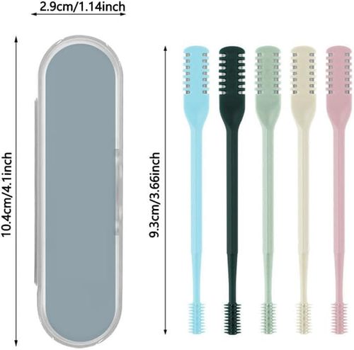 2-in-1 Nasal Cutter, Upgrade Double Sided Nose Knife, 360 Nostril Hair Remover Tool, Trimmer for Men, Women, Soft Cleaning Brush (Cream)