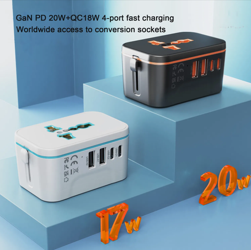 Multi-Function Conversion Socket GaN Fast Charging Global Travel Plug Converter with Fuse