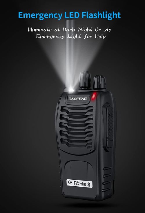BAOFENG Walkie Talkies Long Range Rechargeable Two-Way Radios with Earpieces UHF Handheld Walkie Talkie Set 4 Pack for Adults or Kids Outdoor Job Travel Communication