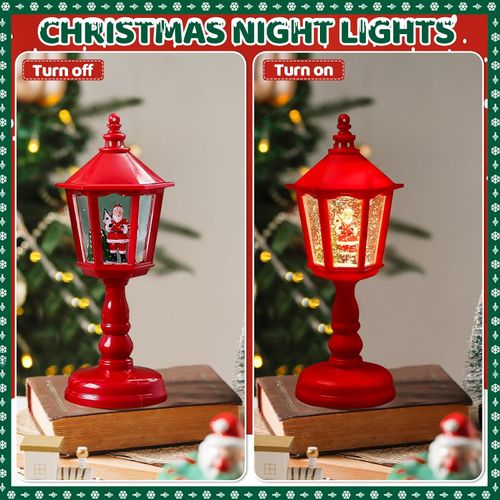 Christmas Snow Globe Lantern - Warm Light Christmas Lantern Snow Globe | Christmas Lantern Winter Snow Globe for Living Room Bedroom Party Favors
