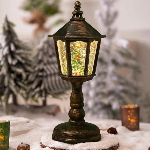 Christmas Snow Globe Lantern - Warm Light Christmas Lantern Snow Globe | Christmas Lantern Winter Snow Globe for Living Room Bedroom Party Favors