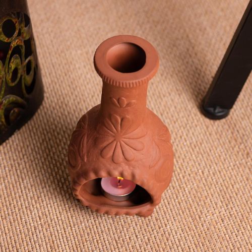 Palo Santo Mini Chiminea - Elegante soporte de incienso de cerámica para limpieza y relajación - Soporte de textura de salvia hecho a mano, ideal para meditación y altares - Diseño duradero para quemar palos