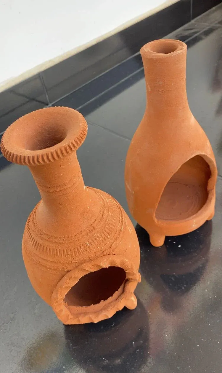 Palo Santo Mini Chiminea - Elegante soporte de incienso de cerámica para limpieza y relajación - Soporte de textura de salvia hecho a mano, ideal para meditación y altares - Diseño duradero para quemar palos