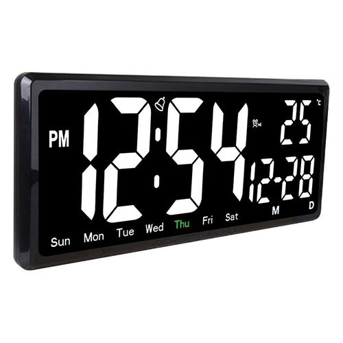 Wall-Mounted Digital Wall Clock Power Off Memory Long Lasting Table Clock for Living Room Bedroom Study Room