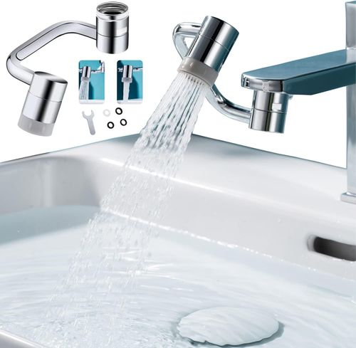Universal 1080° Rotating Faucet Extender Aerator,2 Packs Solid Brass Universal Splash Filter Faucet,1080 Big Angle Swivel Faucet Aerator Sink Attachment,Dual-Function 2-Flow Sprayer