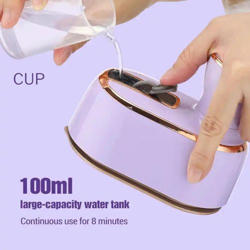 Travel Steamer Iron for Clothes, 1000W handheld size portable Steamer Support Dry and Wet Ironing 180° small hand garment electric steam ironing machine for dress shirt travel (PURPLE)