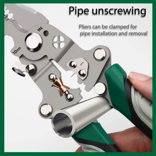 Foldable Wire Stripper Pliers - Multi-Function Electrician's Hand Tool for Wire Winding and Crimping