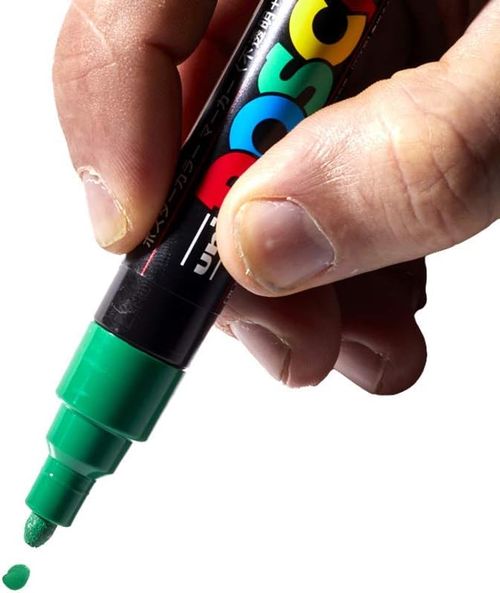 Green Posca Water Based, Non Toxic Paint Pen Marker for Marking Queen Bees Safely with a Green Dot