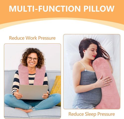 Travel Pillow Car Sleeping Long Journeys Pillows for The Back seat Adults and Children on Head Support and Body Support U-Shaped Pillows(Pink)