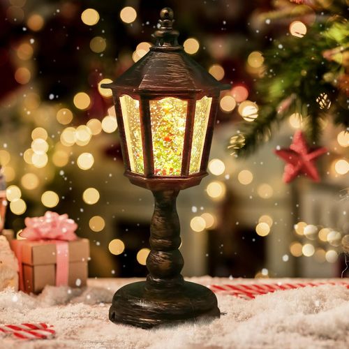 Christmas Snow Globe Lantern - Warm Light Christmas Lantern Snow Globe | Christmas Lantern Winter Snow Globe for Living Room Bedroom Party Favors
