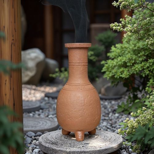 Palo Santo Mini Chiminea - Elegante soporte de incienso de cerámica para limpieza y relajación - Soporte de textura de salvia hecho a mano, ideal para meditación y altares - Diseño duradero para quemar palos