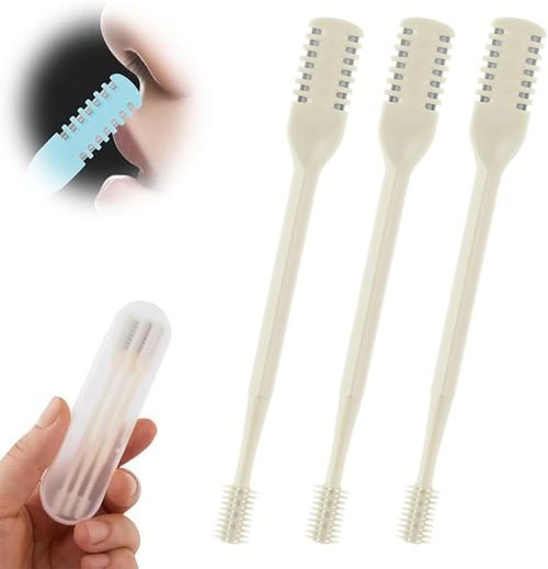 2-in-1 Nasal Cutter, Upgrade Double Sided Nose Knife, 360 Nostril Hair Remover Tool, Trimmer for Men, Women, Soft Cleaning Brush (Cream)