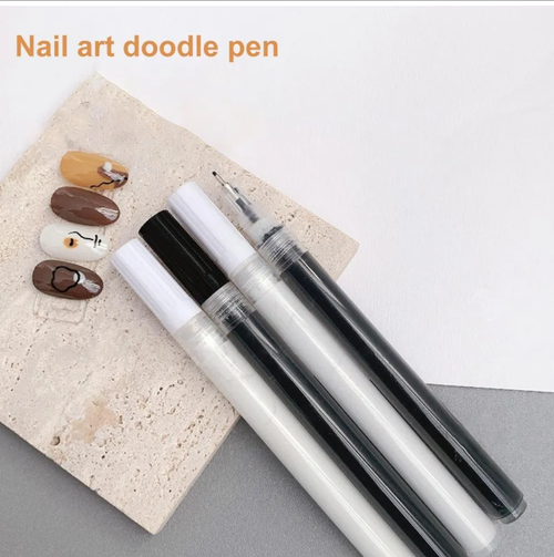 Nail Art Graffiti Pen Black White Colorful UV Gel Polish Design Dot Painting Detailing Pen Brushes DIY Nail Art Adorn Tools