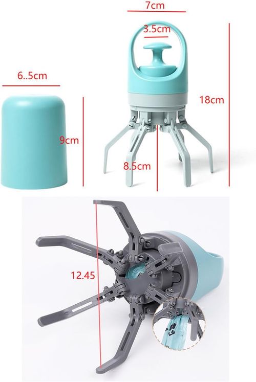Dog Pooper Scooper Small Portable with Bags, Handheld Cat Pet Pooper Scooper Guinea Pigs Poop Scoop Grabber Collector Waste Dirt Pickup for Grass Garden Walks Travel