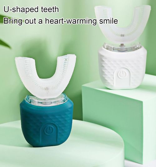 VIDECOR Electric Toothbrush, U Shaped Automatic Toothbrush for Adults 360° Whole Mouth Toothbrush Whitening Wireless Charging IPX7 Waterproof,C