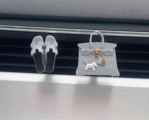 Hot selling product luxury bag car vent clip air conditioner air freshener slippers model car aroma diffuser for girls