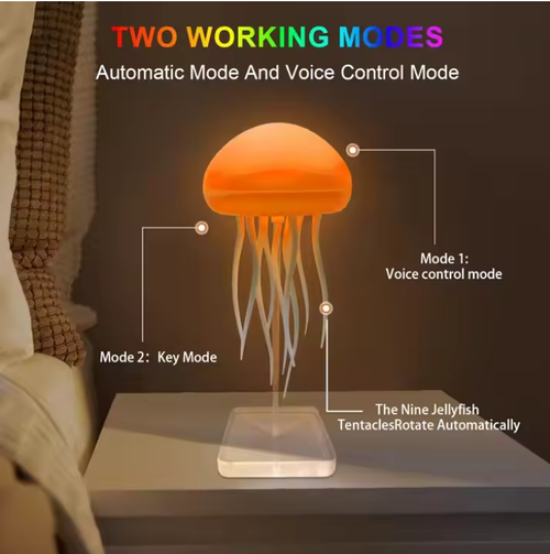 Jelly Fish Night Light LED Automatic Dancing Jellyfish Lamp Voice Control Jellyfish Lights