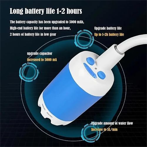 Portable Camping Shower Pump - Rechargeable Outdoor Shower Head Sprayer, Pump