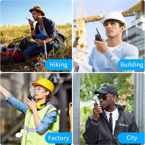 BAOFENG Walkie Talkies Long Range Rechargeable Two-Way Radios with Earpieces UHF Handheld Walkie Talkie Set 4 Pack for Adults or Kids Outdoor Job Travel Communication