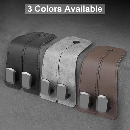 2pcs Car Seat Headrest Hooks for Mercedes Benz 220d 260 300 300d 300e 300de 400d Car Seat Hooks Purse Hook for Car Double Headrest Hooks Purse Holder   Mobile Phone Holder,Grey
