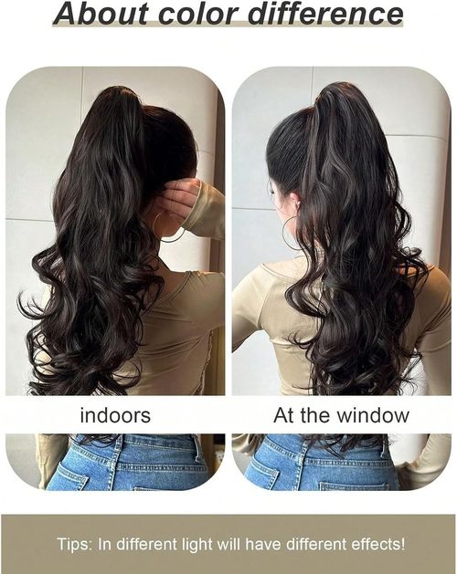 60 cm Hairpiece Ponytail Extensions Braid Hair Extension Braid Hairpiece with Clip Pony Hairpiece Real Hair Braids Extensions Hair Topper Women's Real Hair Ponytail