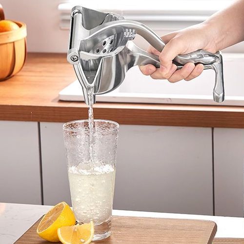 Lemon Squeezer, Aluminum Juice Press, Manual Juicer Citrus Lime Orange Fruit Squeezer, Hand Press Citrus Juicer, Ergonomic Handle Labor-saving Handheld Juice Extractor Maker(COLOR:silver)