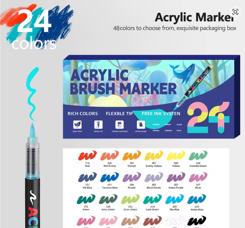 Marcador automático de sistema de control de tinta de 48 colores para pintura rupestre, madera, tela, huevos, regalos de Navidad y Pascua