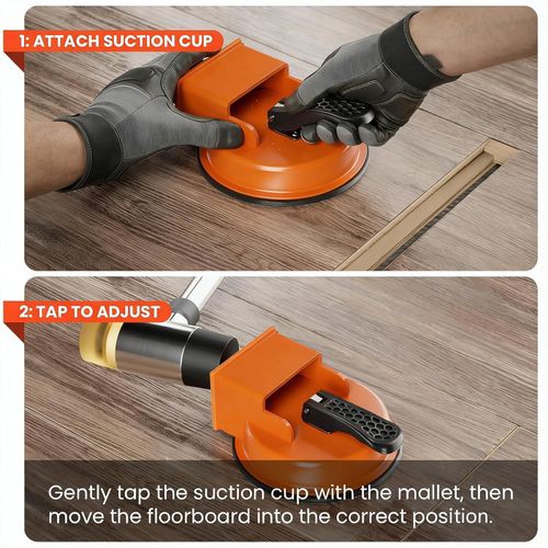 Floor Gap Fixer Tool, Enhanced Suction Cup Repair Kit for Floating Vinyl Plank Fixing Wood Close Gaps, Heavy Duty Iron Grabber for Smooth Surface Tile Installation