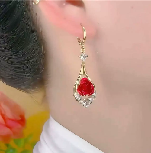 Kleyn's blue flower earrings - elegant and luxurious high-end style women's ear studs with delicate ear clasps, new trendy jewelry pieces