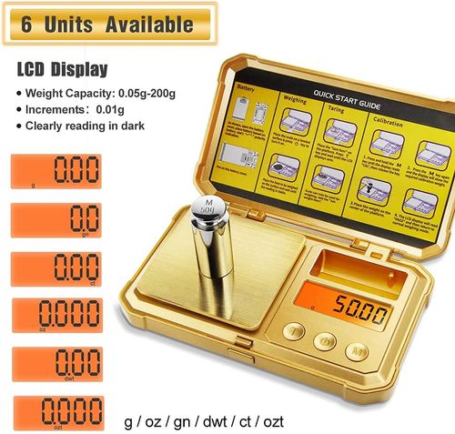Fuzion Gram Scale 200g-0.01g, Jewelry Scales Digital Weight Grams and Ounces, Digital Pocket Herb Scale with 6 Modes, Tare for Herbs, Jewelry, Small(50g Weight & Battery Included)