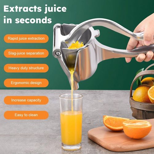 Lemon Squeezer, Aluminum Juice Press, Manual Juicer Citrus Lime Orange Fruit Squeezer, Hand Press Citrus Juicer, Ergonomic Handle Labor-saving Handheld Juice Extractor Maker(COLOR:silver)