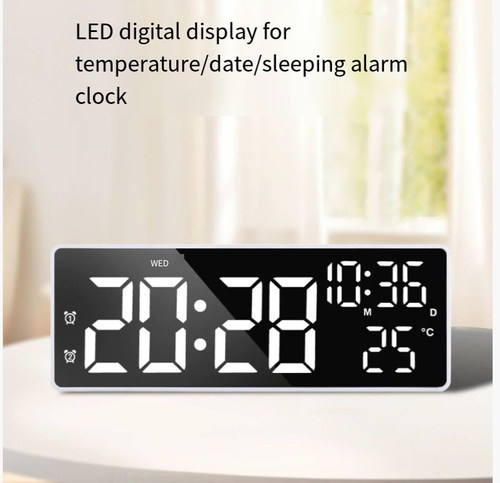 Large Digital Wall Clock with Remote Control, 7 Inch LED Display Count Up & Down Timer, Adjustable Brightness Alarm Clock with Day  Date Temperature for Home, Gym, Office