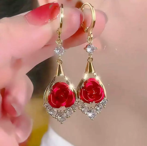 Kleyn's blue flower earrings - elegant and luxurious high-end style women's ear studs with delicate ear clasps, new trendy jewelry pieces