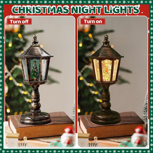Christmas Snow Globe Lantern - Warm Light Christmas Lantern Snow Globe | Christmas Lantern Winter Snow Globe for Living Room Bedroom Party Favors