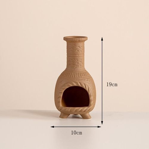 Palo Santo Mini Chiminea - Elegante soporte de incienso de cerámica para limpieza y relajación - Soporte de textura de salvia hecho a mano, ideal para meditación y altares - Diseño duradero para quemar palos