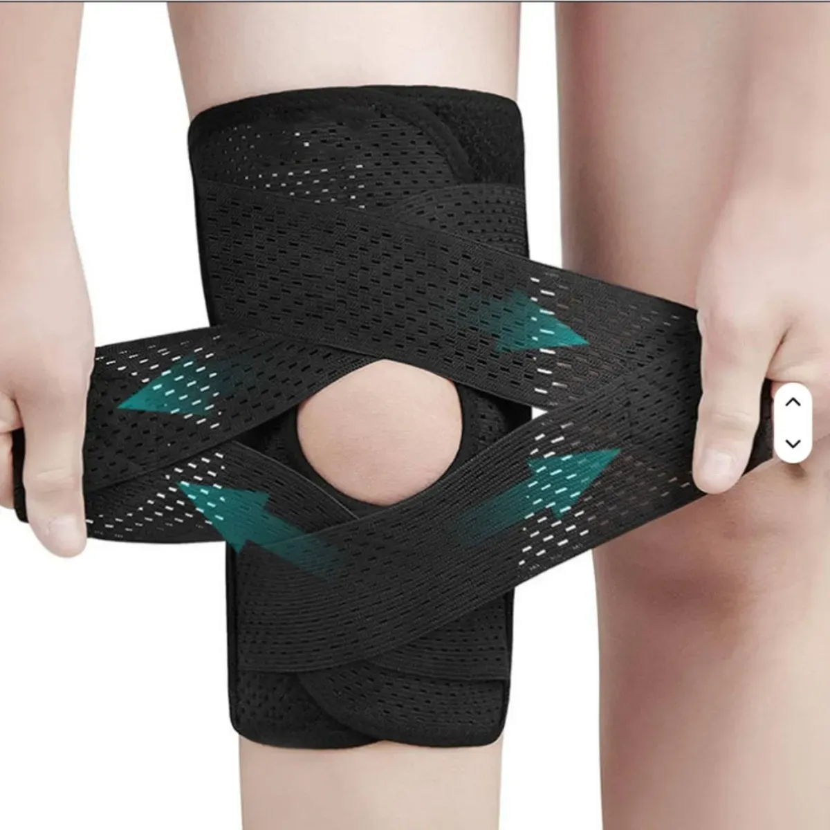 Knee Brace for Women Men Knee Braces for Knee Pain, Adjustable Compression Sleeve Knee Brace for Meniscus Tear with Side Stabilizers (Black, Medium)