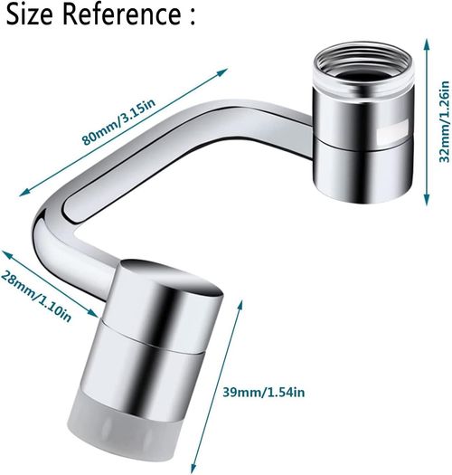 Universal 1080° Rotating Faucet Extender Aerator,2 Packs Solid Brass Universal Splash Filter Faucet,1080 Big Angle Swivel Faucet Aerator Sink Attachment,Dual-Function 2-Flow Sprayer