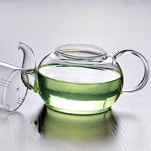Heat Resistant Bottle Flowers Glass Teapot, Loose Leaf Tea Pot with Infuser and Lid, Perfecr for Mother's day, Thanksgiving, Chirsmas, Birthday Gift