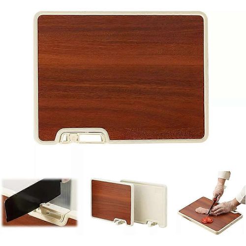 Double Sided Cutting Board with Stand, Cutting Board with Water Locking Channel