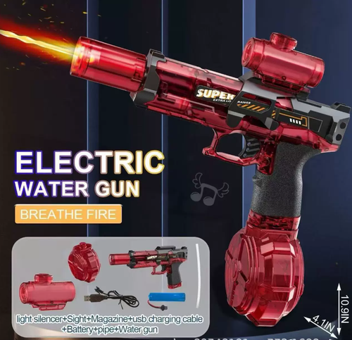 Firelight Ice Mouse Electric Water Gun – Powerful Rechargeable Blaster with Flash Effects