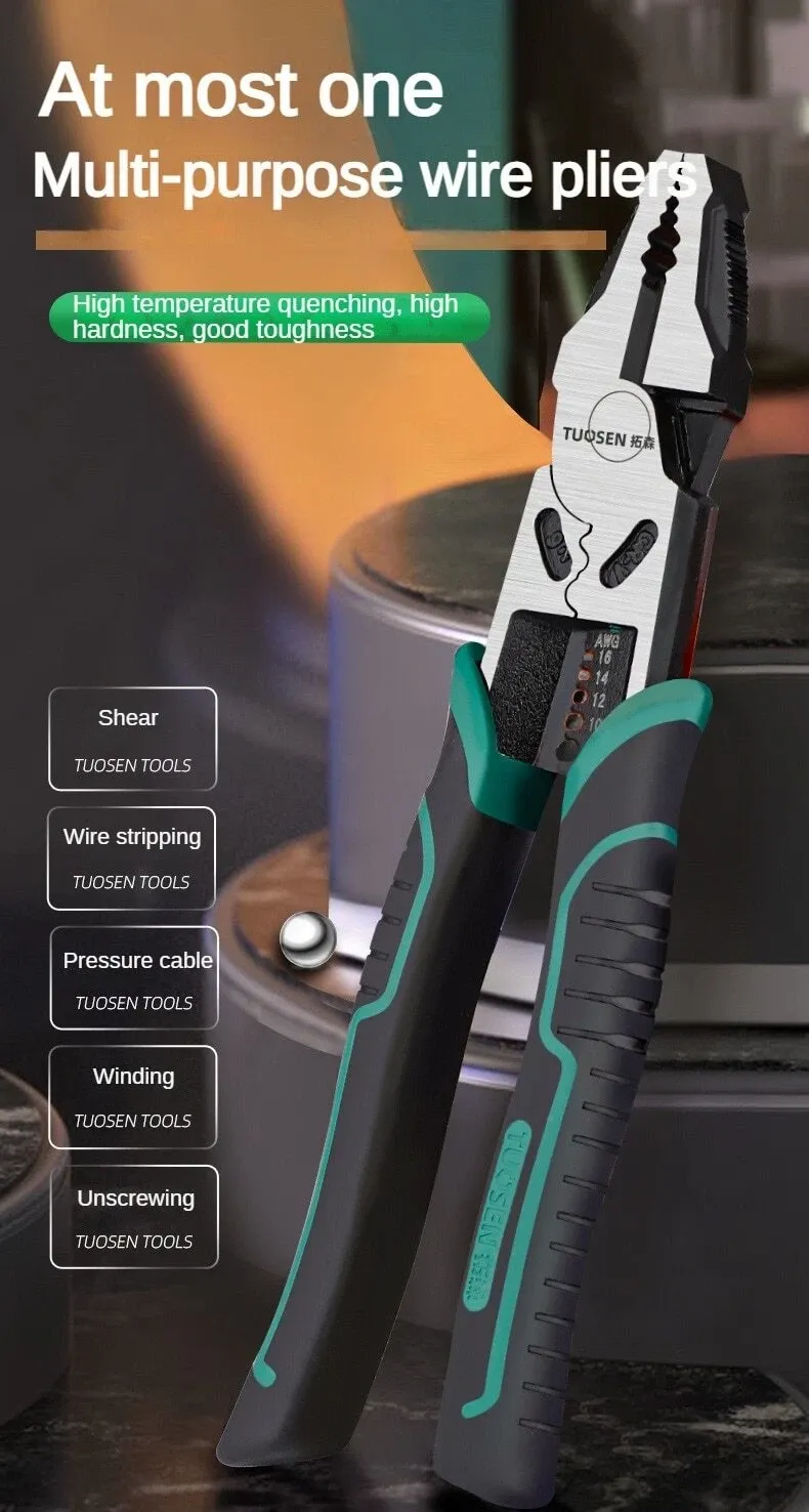 9-inch multi-functional electrician's pliers tool, wire stripping pliers tool, for household use