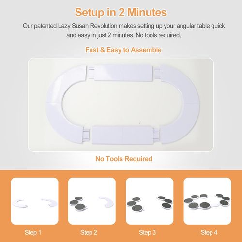 Swivel tray for table, swivel platform for long rectangular tables, swivel tray to serve 360°, swivel dish for kitchen, 8 trays