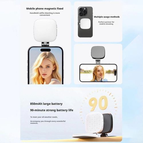 for Small Rig Light for IPhone, Phone Light with A Mirror,Magnetic Selfie Vide^