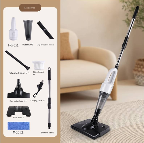 Cordless Stick Wet Dry Vacuum Cleaner with Mop, 8400pa Suction Lightweight Stick Vacuum Mop All in One, 2 Speeds Adjustable, Household Upright Vacuum Cleaner and Mop Combo for Hard Floor Pet