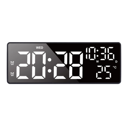 Large Digital Wall Clock with Remote Control, 7 Inch LED Display Count Up & Down Timer, Adjustable Brightness Alarm Clock with Day  Date Temperature for Home, Gym, Office