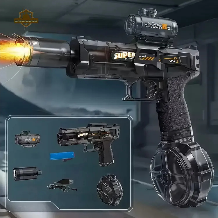 Firelight Ice Mouse Electric Water Gun – Powerful Rechargeable Blaster with Flash Effects