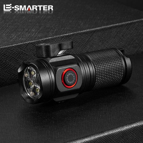 USB rechargeable tactical flashlight, mini aluminum LED flashlight with clip, 1000-meter beam distance, waterproof function
