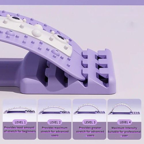 Lumbar Support Board 4 Level Adjustable Back Stretcher for Pain Relief for Spine Decompression, Home Back Massage  Chiropractor Cracker Board