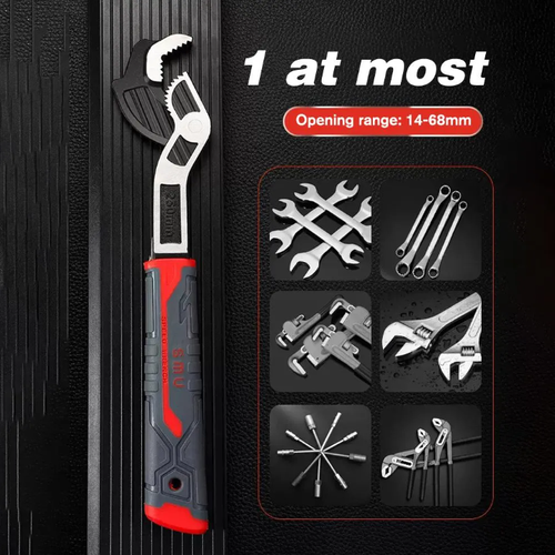 Self-Locking Adjustable Universal Pipe Wrench - Durable Chrome Vanadium Steel Spanner for Home and Auto Repairs