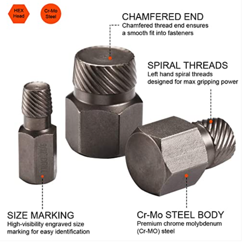 Snap-on 25-Piece Hexagonal Head Multi Spline Screw Extractor Set REX25B